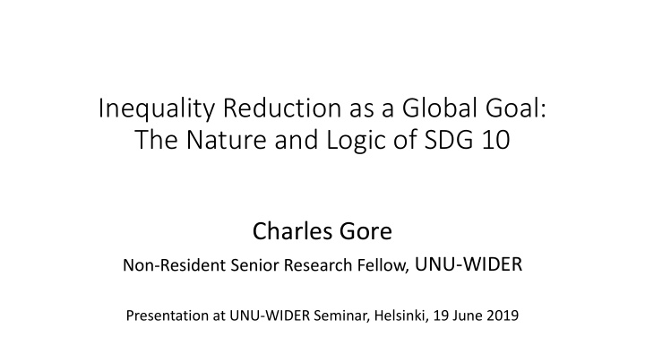 the nature and logic of sdg 10