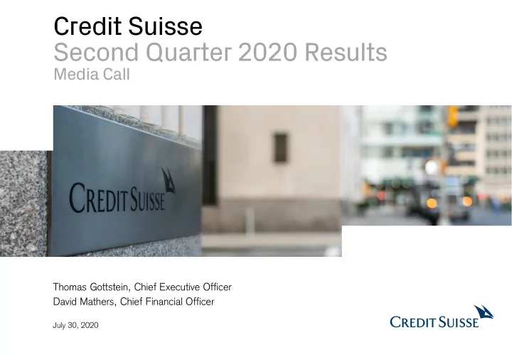second quarter 2020 results