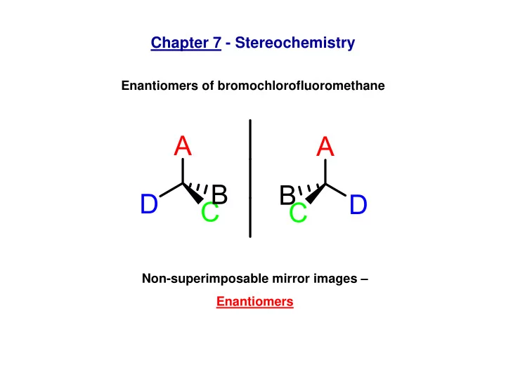 chapter 7 stereochemistry