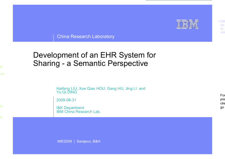 development of an ehr system for sharing a semantic