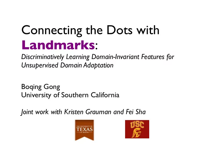 connecting the dots with landmarks