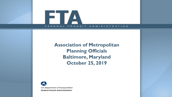 association of metropolitan planning officials baltimore