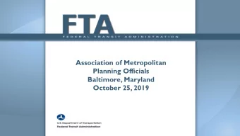 Association of Metropolitan  Planning Officials  Baltimore, Maryland  October 25, 2019  Performance