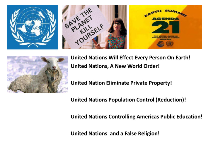 united nations will effect every person on earth united