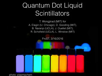 Quantum Dot Liquid  Scintillators  T. Wongjirad (MIT) for A. Elagin (U. Chicago), D. Gooding (MIT),