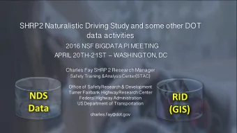 NDS  Turner Fairbank Highway Research Center  RID  Federal Highway Administration  US Department of