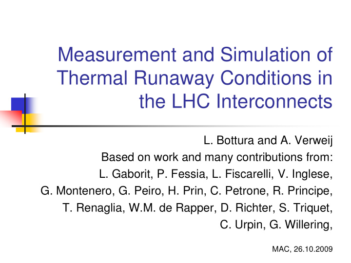 measurement and simulation of thermal runaway conditions
