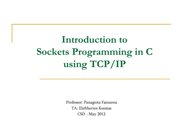 introduction to sockets programming in c using tcp ip