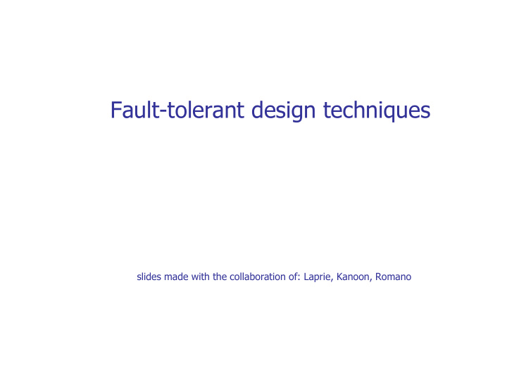 fault tolerant design techniques