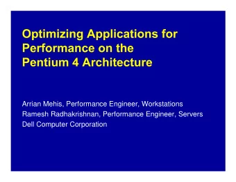 Pentium 4 Architecture Breakdown  Key differences from the PIII  Using the P4s