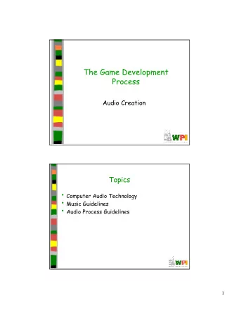 Sound File Formats  Raw data has samples (interleaved w/stereo)  Need way to parse raw