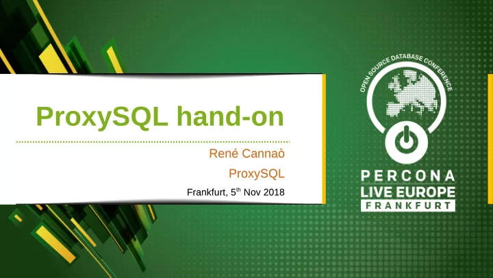 proxysql hand on