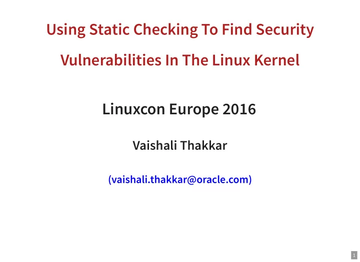 using static checking to find security vulnerabilities in