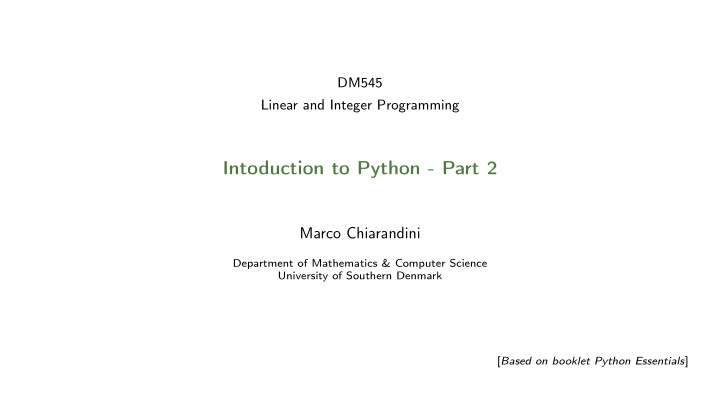 intoduction to python part 2