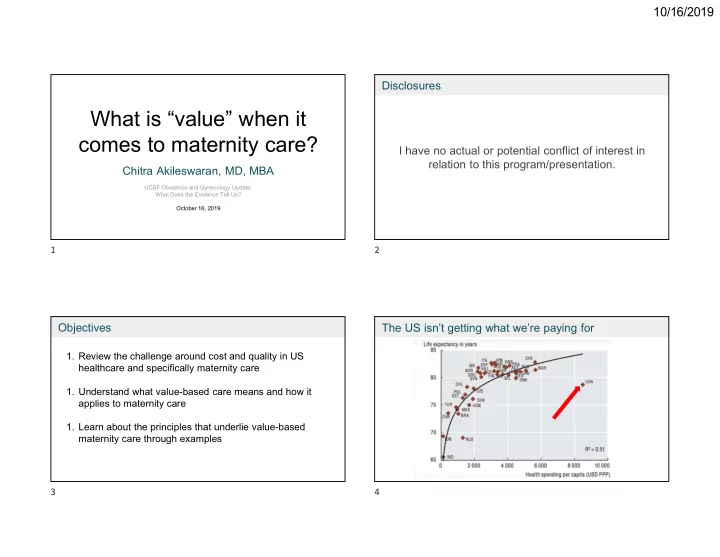 what is value when it comes to maternity care