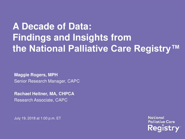 a decade of data
