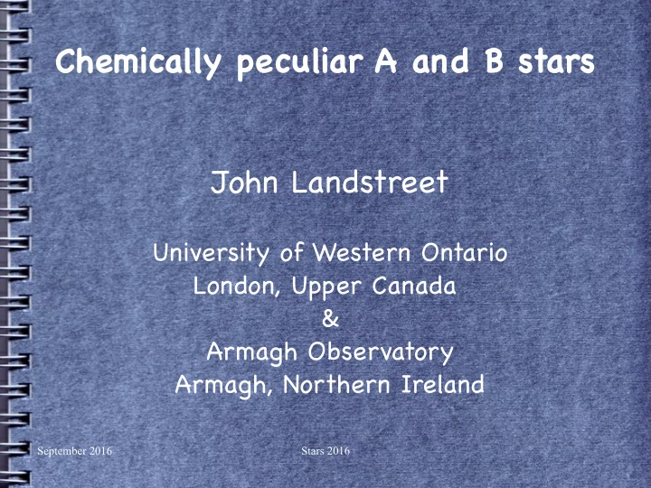 chemically peculiar a and b stars