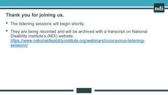 Listening Sessions:  Impact of the Coronavirus Pandemic  on the Disability Community  Michael