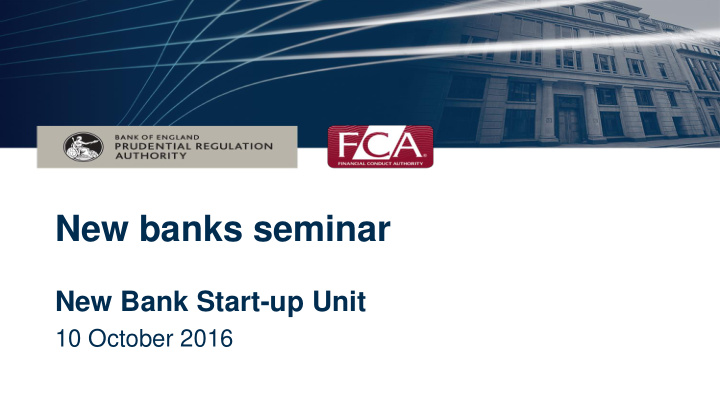 new banks seminar