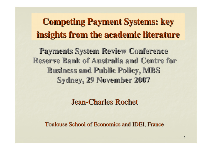competing payment systems key competing payment systems