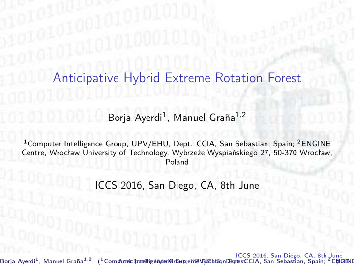 anticipative hybrid extreme rotation forest