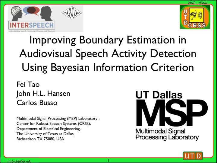 improving boundary estimation in audiovisual speech