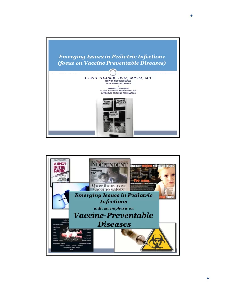 vaccine preventable diseases