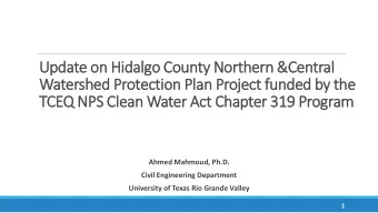 Update on Hidalgo County Northern &amp;Central  Watershed Protection Plan Project funded by the