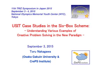 USIT Case Studies in the Six-Box Scheme:  - Understanding Various Examples of  Creative Problem