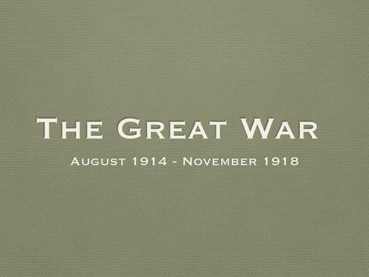 the great war