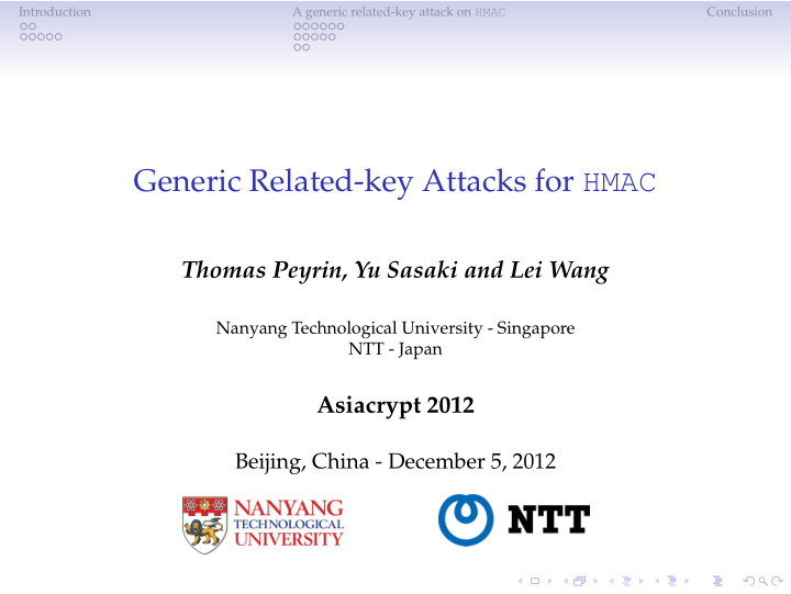 generic related key attacks for hmac