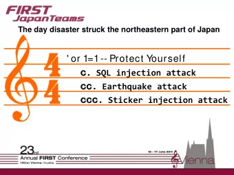 cc cc . Earthquake attack  ccc ccc . Sticker injection attack  The day disaster struck the