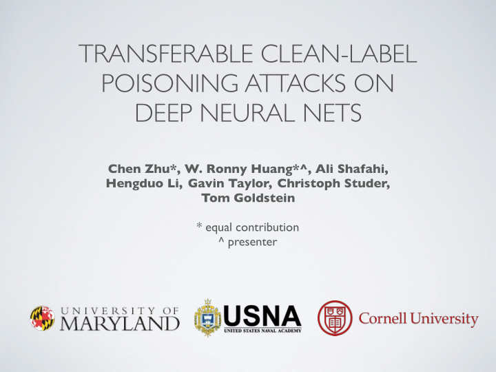 transferable clean label poisoning attacks on deep neural