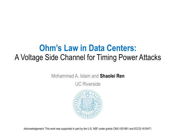 ohm s law in data centers