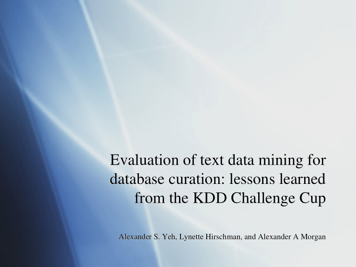 evaluation of text data mining for evaluation of text