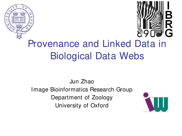 provenance and linked data in biological data webs