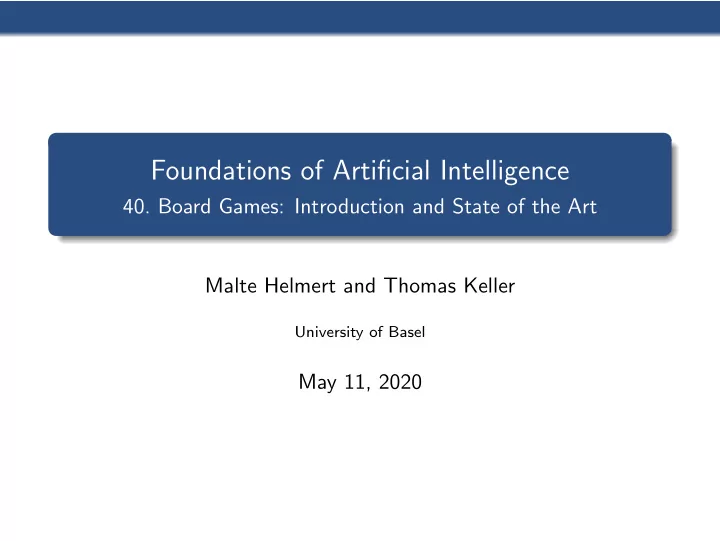 foundations of artificial intelligence