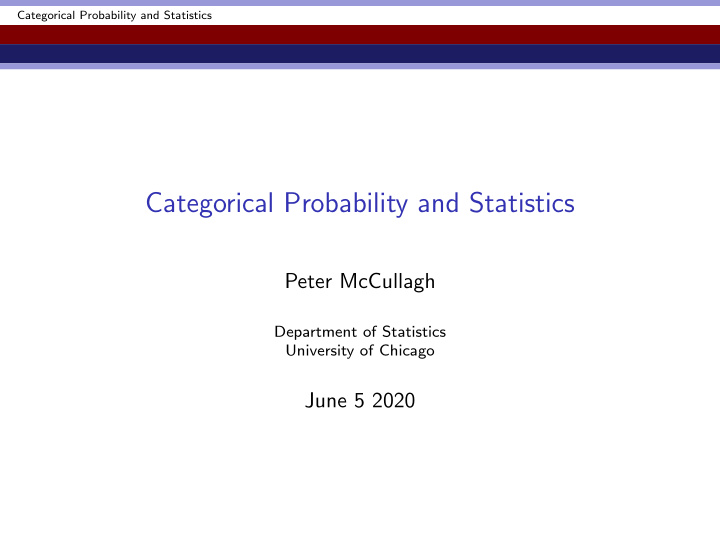 categorical probability and statistics