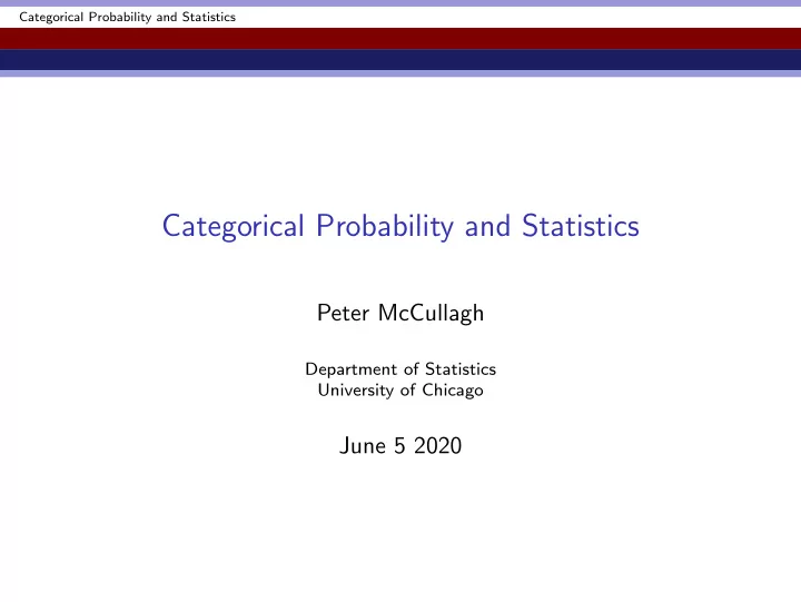 categorical probability and statistics