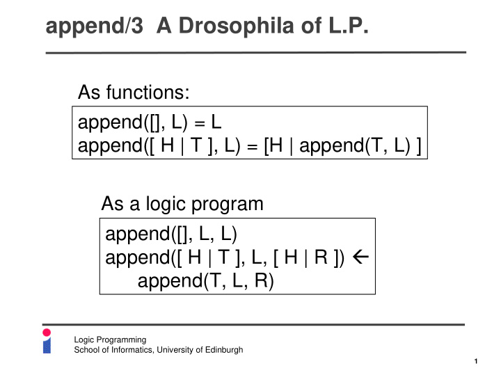 append 3 a drosophila of l p