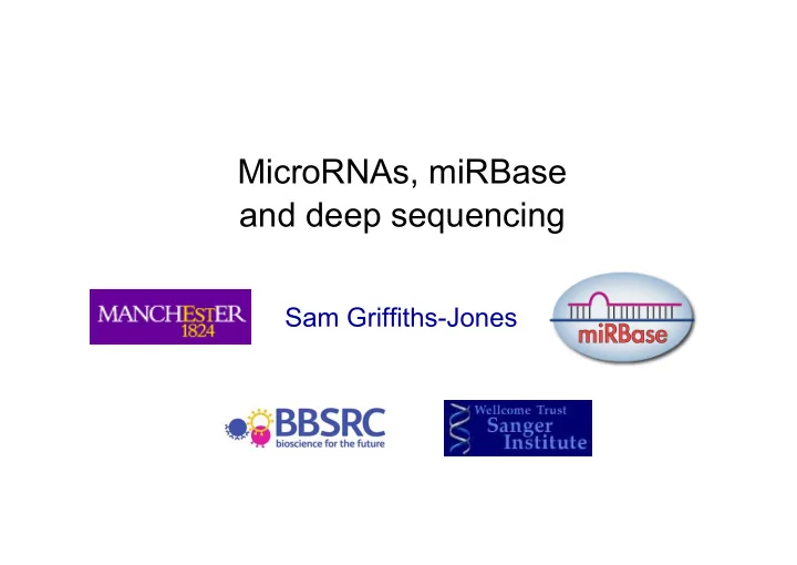 micrornas mirbase and deep sequencing