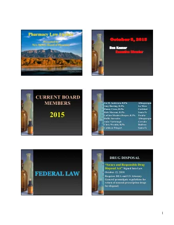 2015  Rich Mazzoni, R.Ph.  Santa Fe  LuGina Mendez-Harper, R.Ph.   Peralta  Buffie