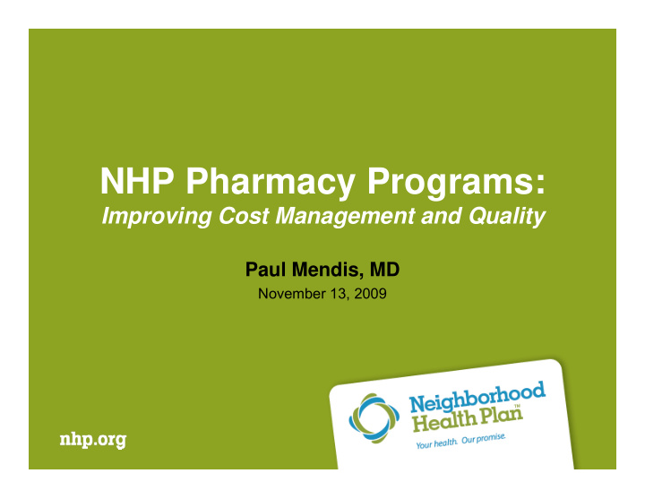 nhp pharmacy programs