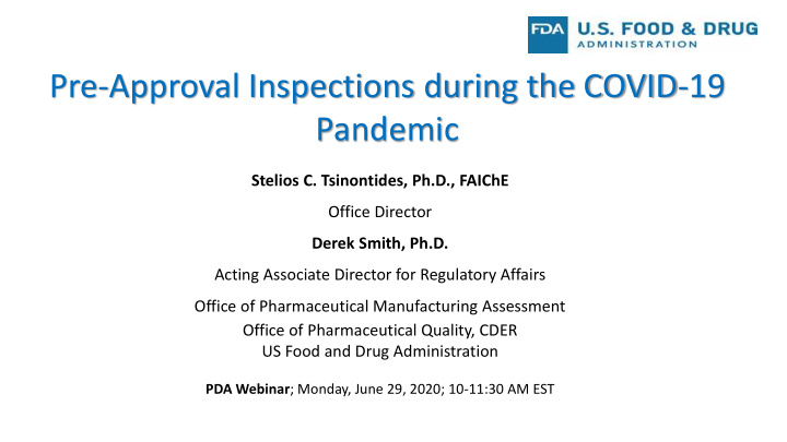 pre approval inspections during the covid 19 pandemic