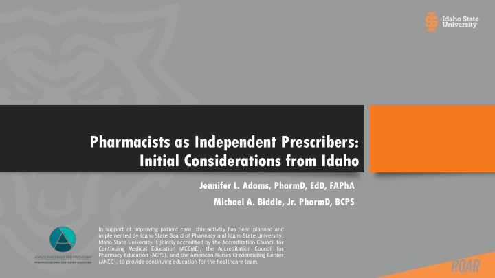 pharmacists as independent prescribers
