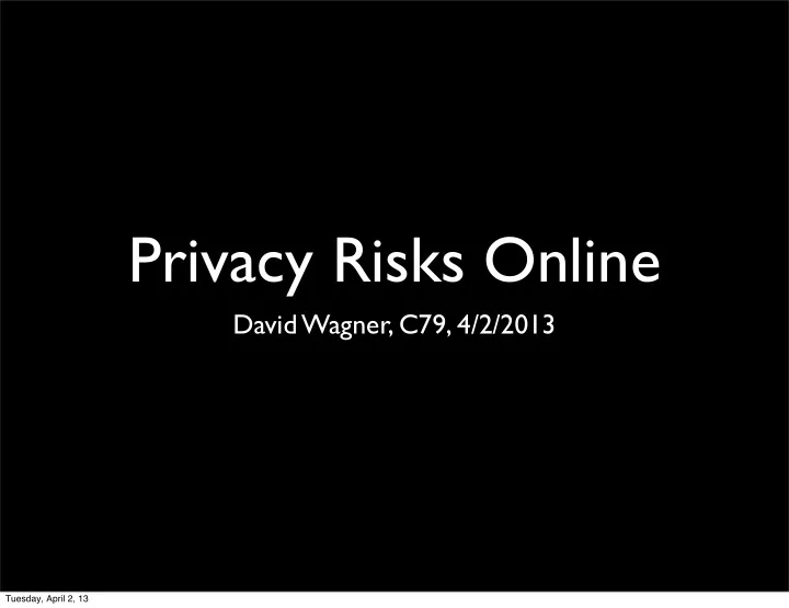 privacy risks online