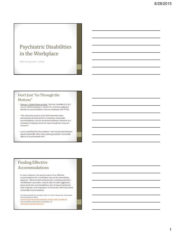 psychiatric disabilities