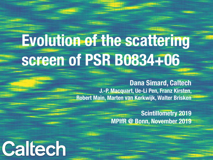 evolution of the scattering