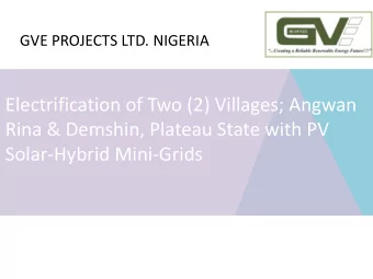 Rina &amp; Demshin, Plateau State with PV  Solar-Hybrid Mini-Grids  Support from Nigerian Energy