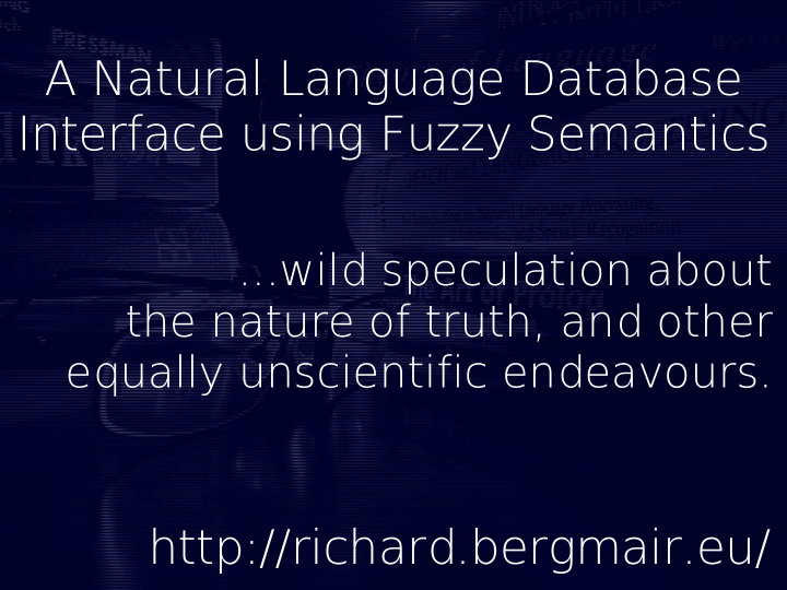 a natural language database interface using fuzzy